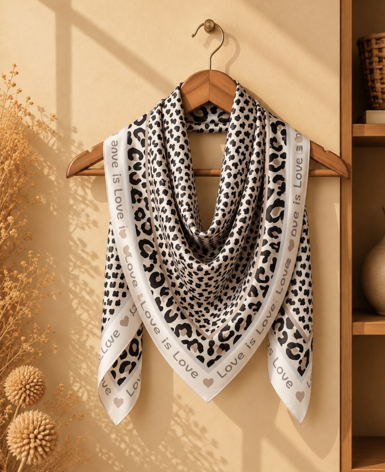 Foulard love beige