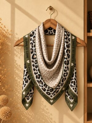 Foulard love kaki