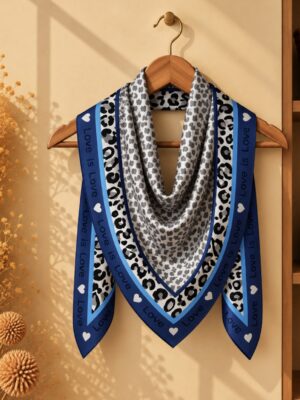 Foulard love bleu