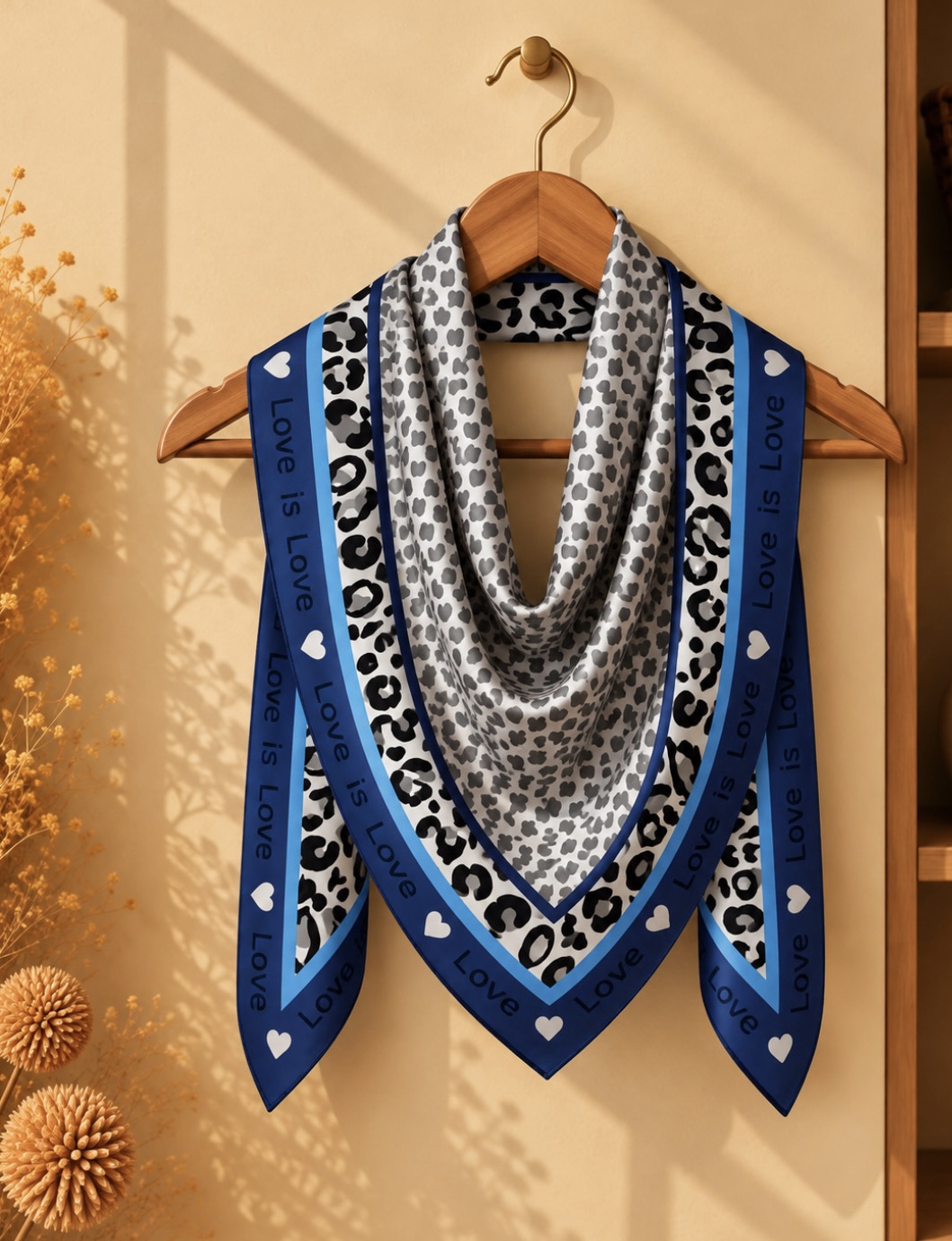 Foulard love bleu
