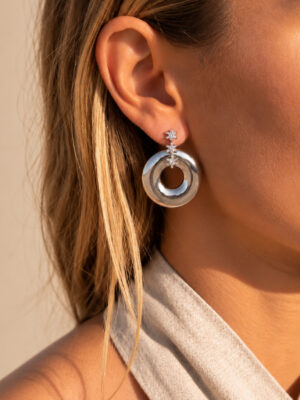 Boucles d'oreilles Rosa argenté
