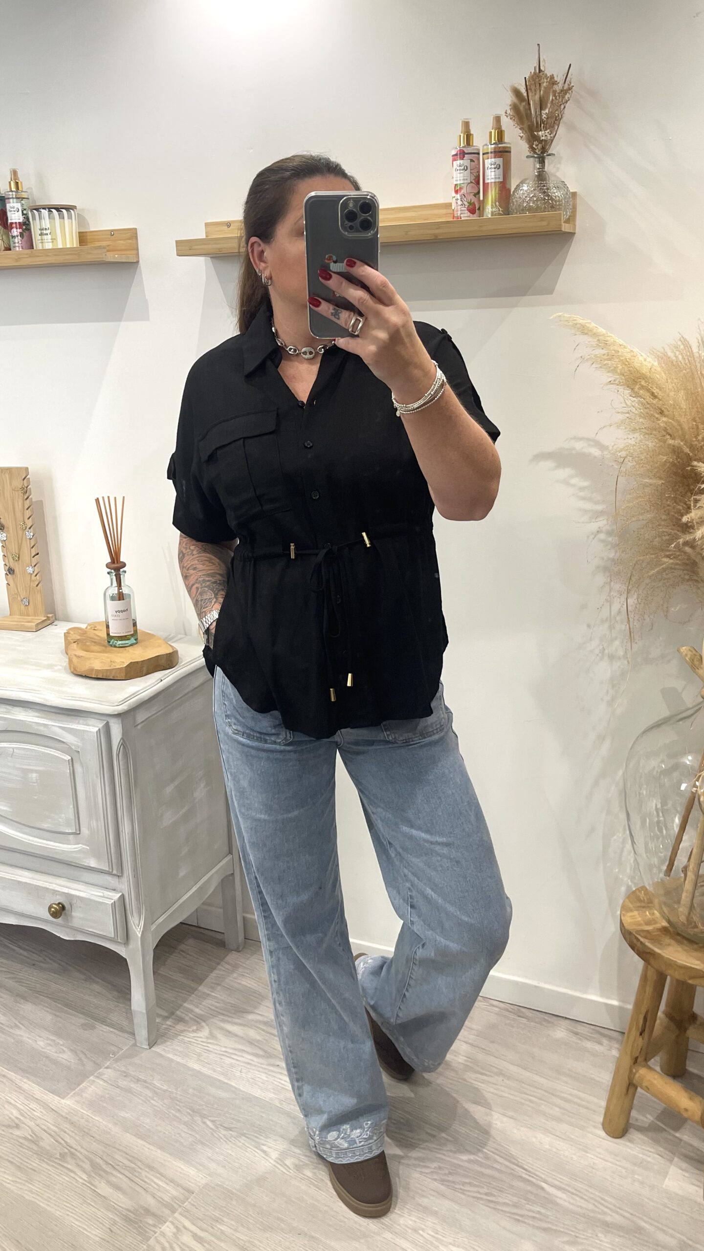 Chemise safari noire – Image 4
