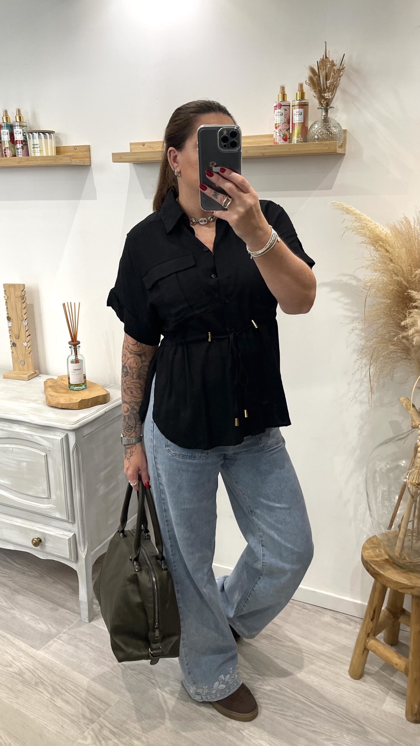 Chemise safari noire – Image 2