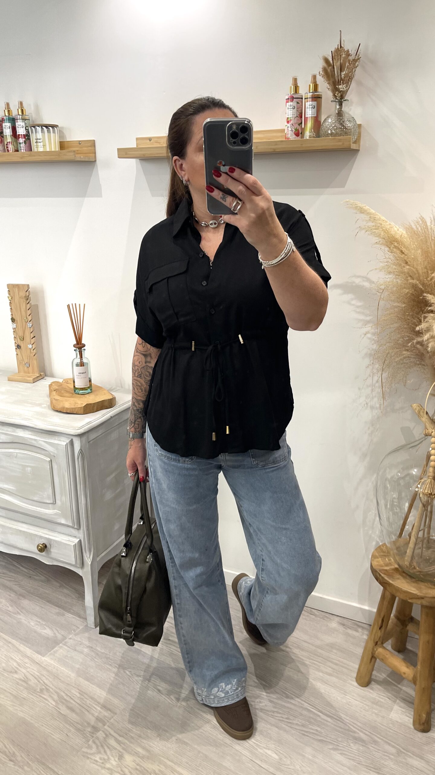 Chemise safari noire