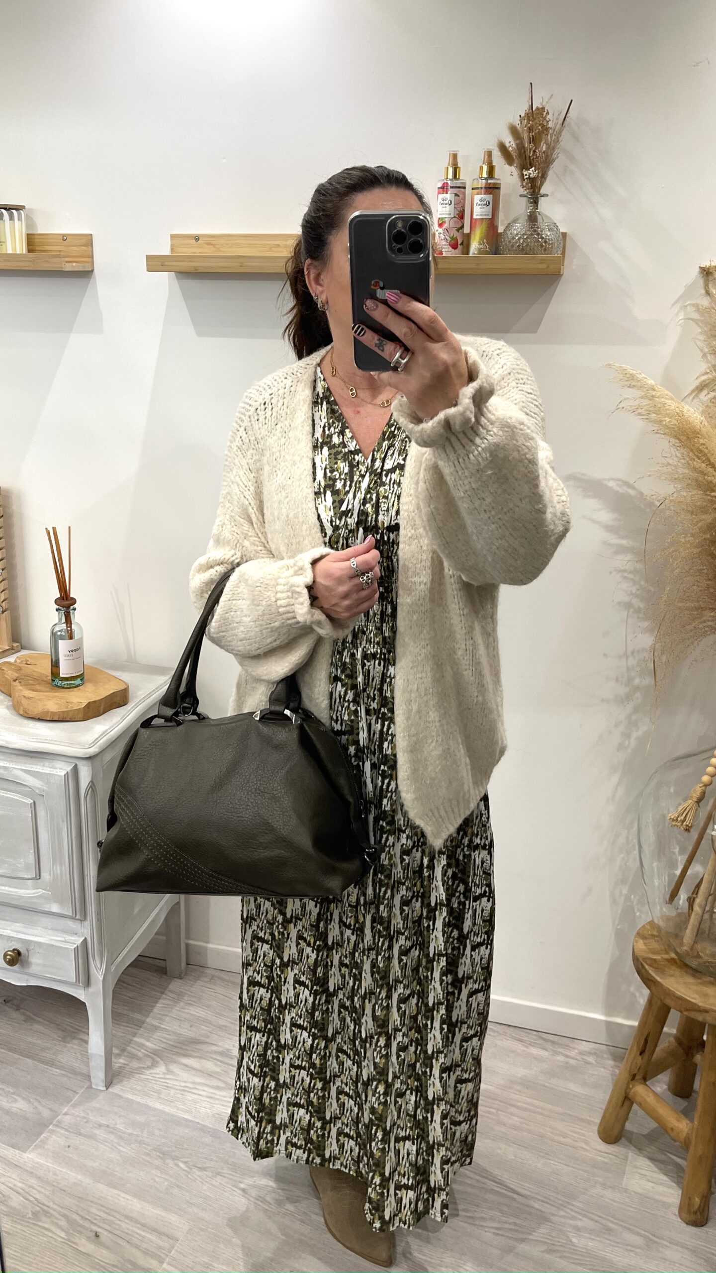 Robe Solène kaki – Image 2