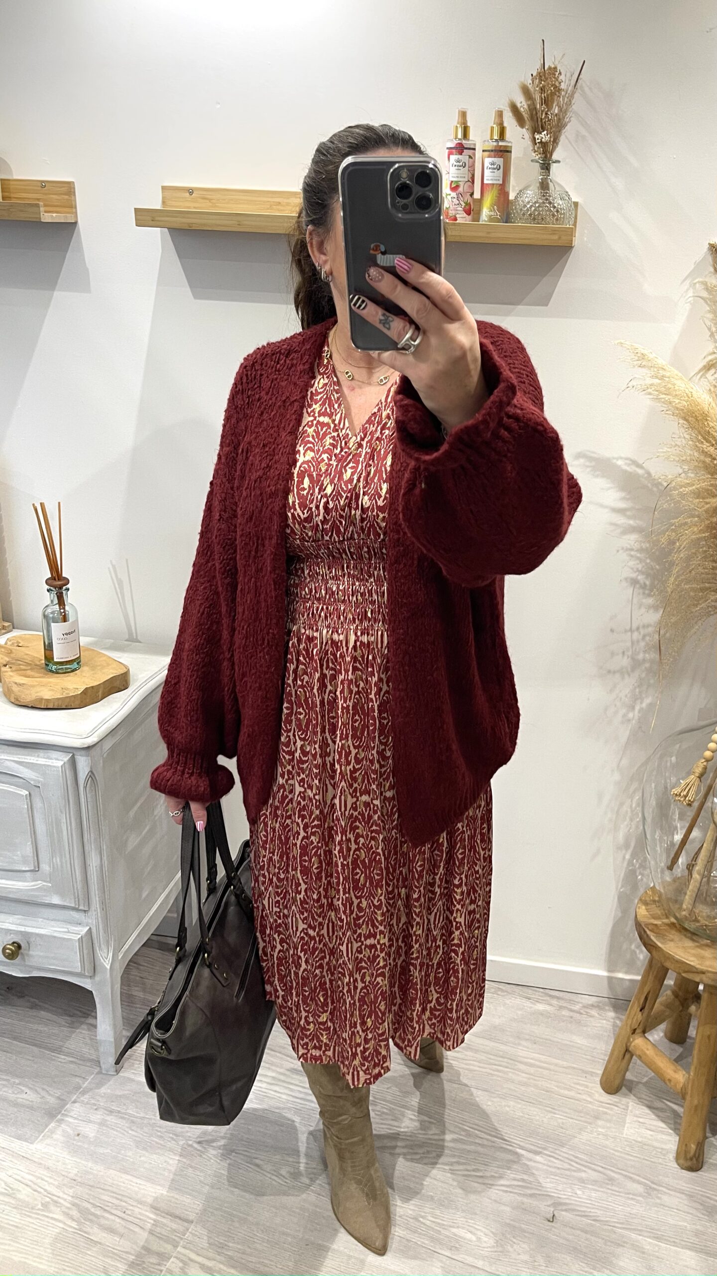 Robe Yasmina bordeaux – Image 3