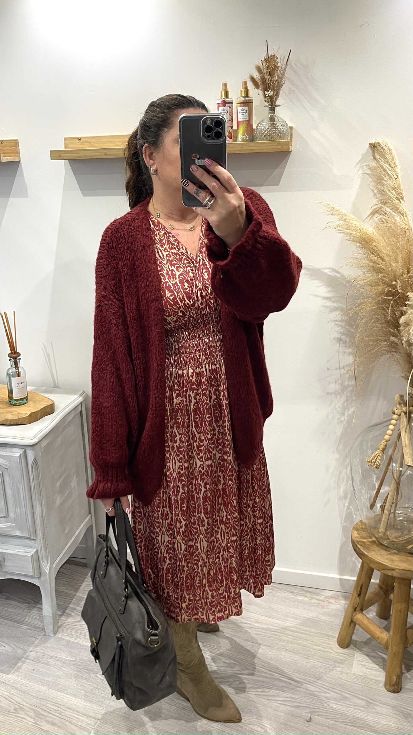 Robe Yasmina bordeaux – Image 4