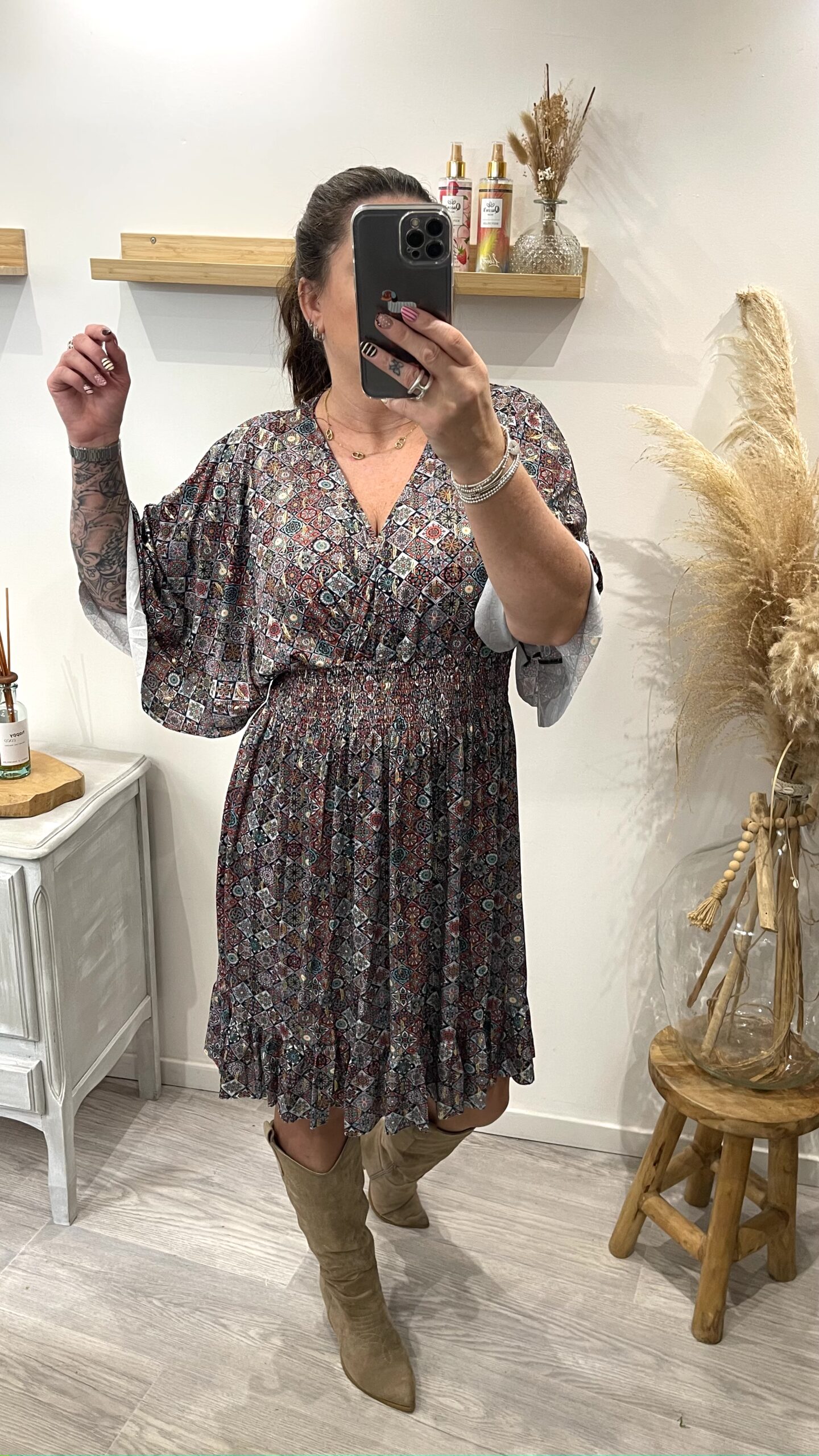 Robe Thaïs bordeaux – Image 2