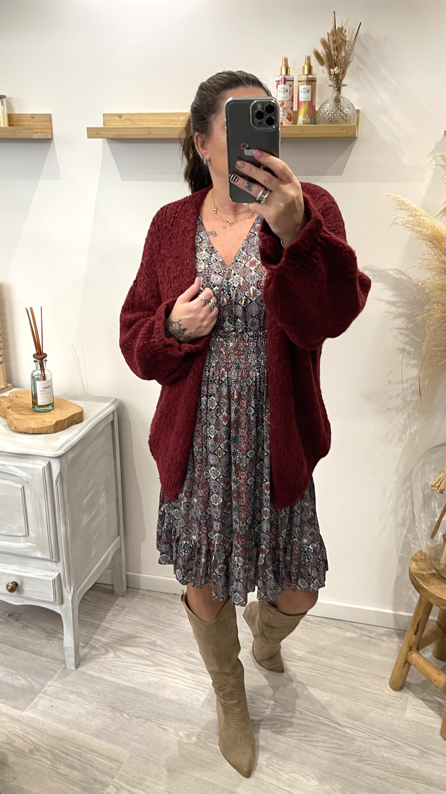 Robe Thaïs bordeaux – Image 4