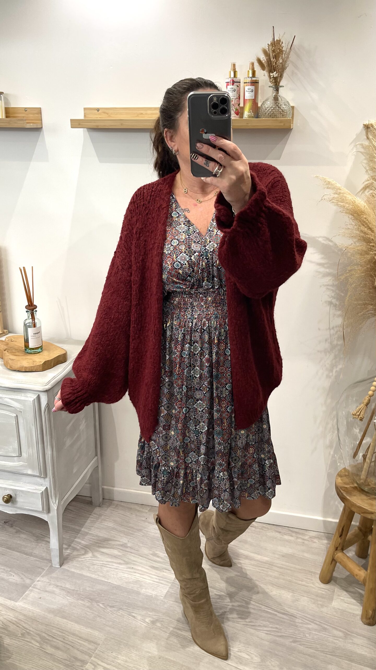 Robe Thaïs bordeaux – Image 3