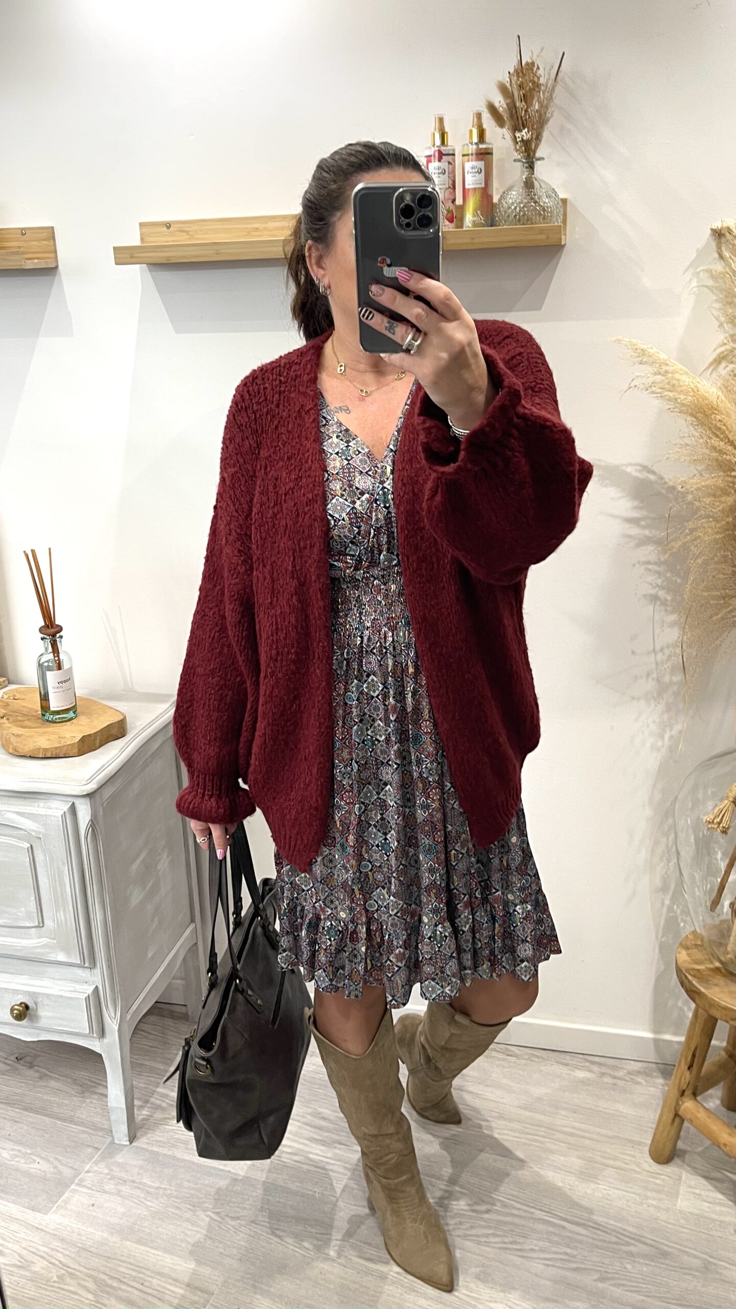 Robe Thaïs bordeaux – Image 8
