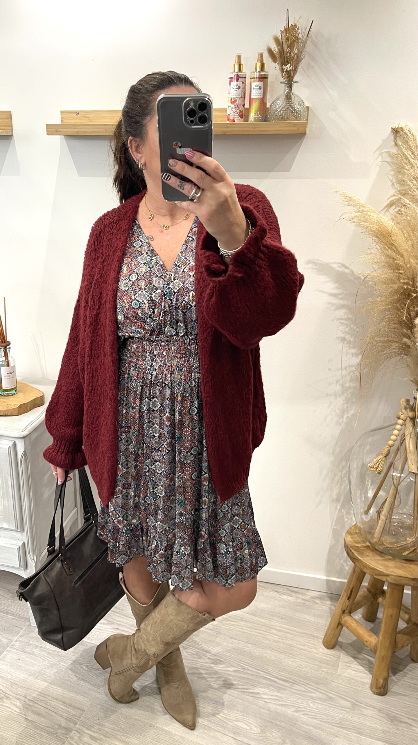 Robe Thaïs bordeaux – Image 9
