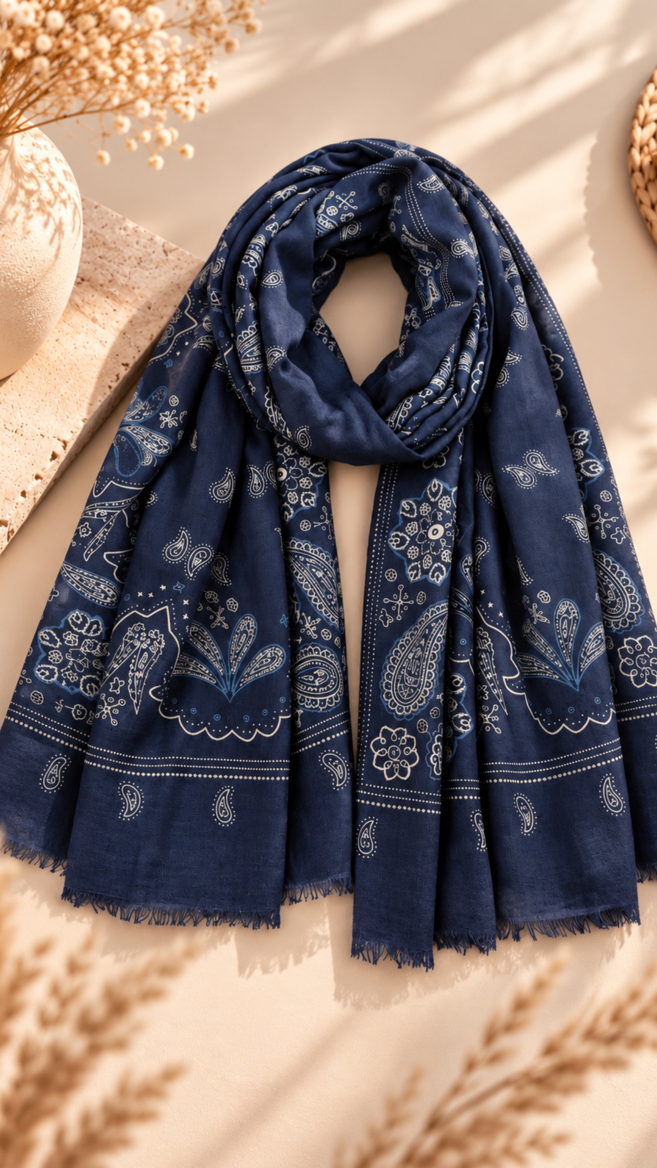 Foulard bandana bleu marine